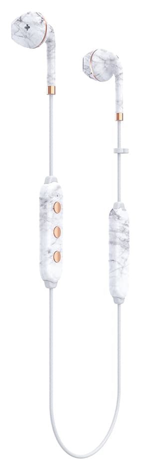 Happy Plugs Wireless II in-ear hörlurar (vit marmor)