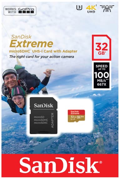 SanDisk Extreme  Micro SDHC 32 GB minneskort