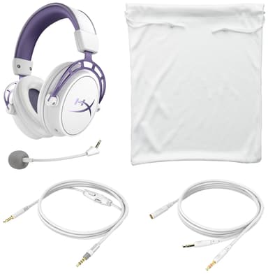 HyperX Cloud Alpha pro gaming headset (vit/lila)