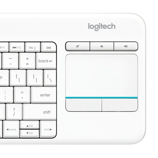 Logitech Tangentbord Wireless Touch K400 Plus (vit)