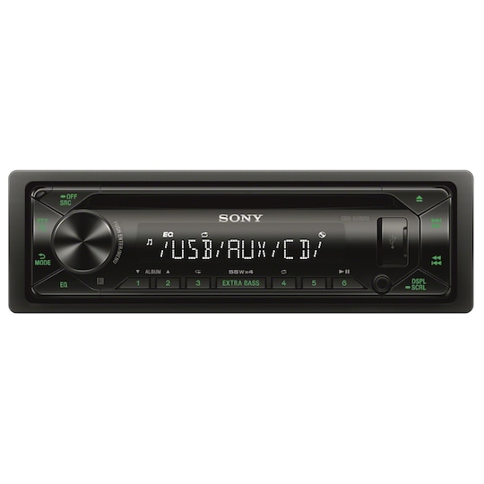 Sony bilstereo CDX-G1302U (svart/grön)