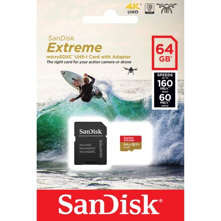 SanDisk MicroSDXC Extreme 64 GB minneskort