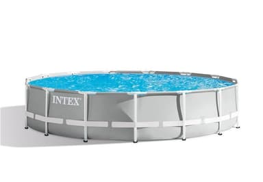 Intex prism rörpool 457x107cm (14.614l) inkl. Filterpump, säkerhetsstege