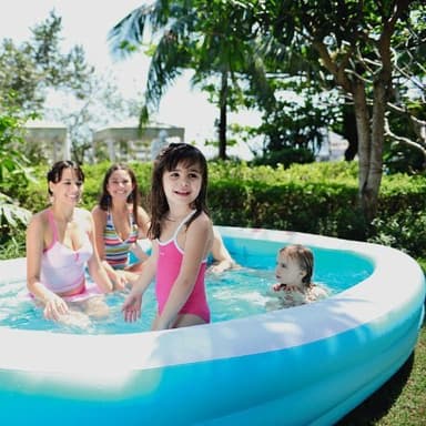 Jilong Uppblåsbar Pool Rektangulär 3 Ringar, Blå, 305 x 183 x 56 cm