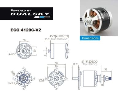 Dualsky ECO 4120C V2 350KV 280 gram