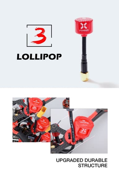 Foxeer Lollipop 3 RHCP SMA Red 2 st