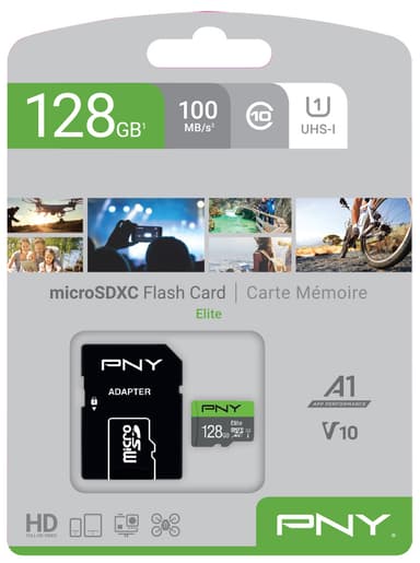 PNY Elite Micro SD V10 minneskort 128 GB