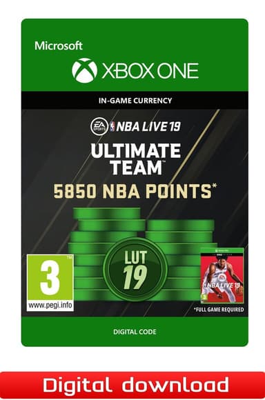 NBA LIVE 19 ULTIMATE TEAM 5850 NBA POINTS - XOne