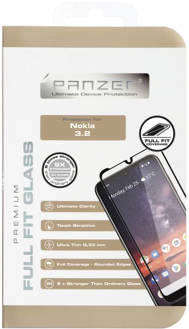 Panzer Full-Fit Nokia 3.2 skärmskydd (svart)