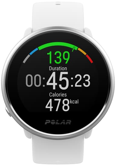 Polar Ignite träningsklocka S (vit/silver)