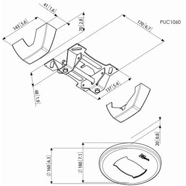 Vogels Pro PUC platt takplatta 1060