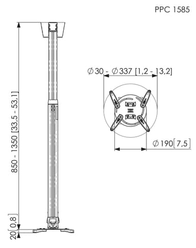 Vogels Pro PPC 1585 projektorfäste (silver)