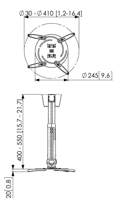 Vogels Pro PPC 2540 projektorfäste (silver)