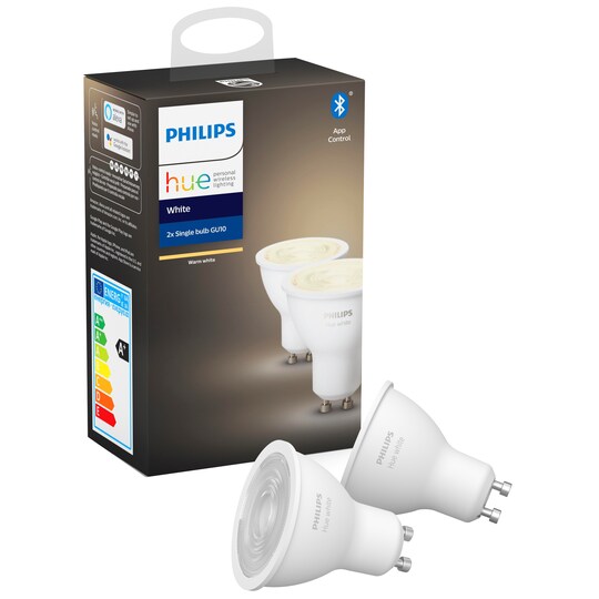 Philips Hue White LED glödlampa 6W GU10 - 2-pack