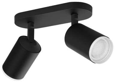 Philips Hue Fugato svart spotlight 2x5.7W 230V