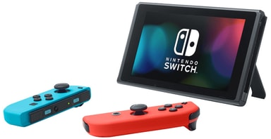 Nintendo Switch gaming konsol 2019 + Joy-Con (neonblå/röd)