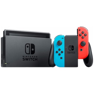 Nintendo Switch gaming konsol 2019 + Joy-Con (neonblå/röd)