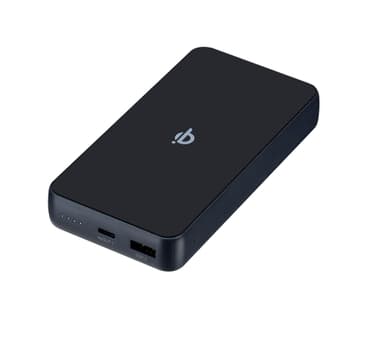 Sandstrøm 10000 mAh powerbank med 5 W trådlös laddning (svart)