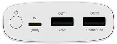 Sandstrøm Standard 10050 mAh powerbank (vit)