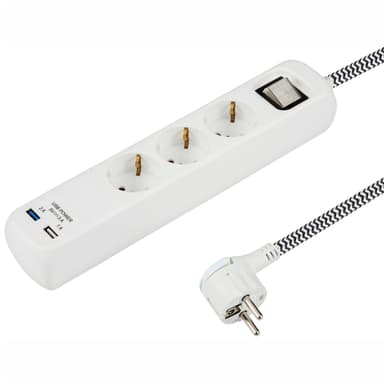 Smartline eluttag med 2 USB-portar 13789 (vitt)