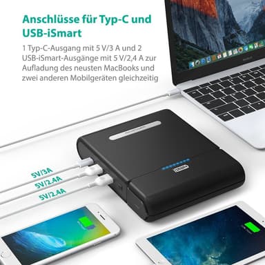 RAVPower Xtreme, 27000 mAh powerbank, 220V AC & USB-C output, Svart