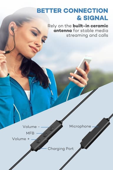 TaoTronics Bluetooth Headphones Wireless 5.0 in Ear Earbuds Sports Magnetic Earphones