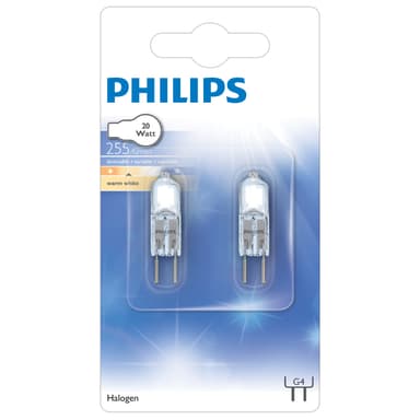 Philips halogenlampa 20W G4 (2-pack)