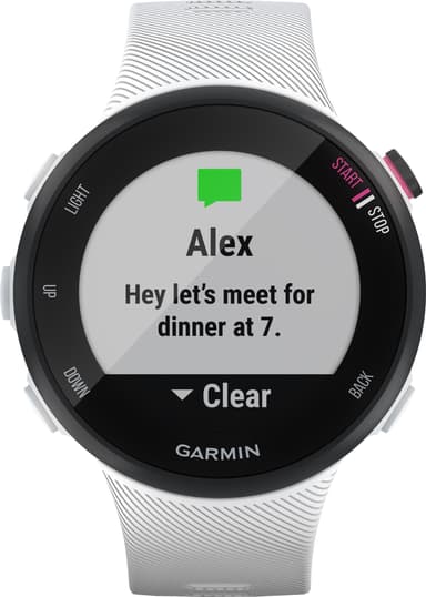 Garmin Forerunner 45 S träningsklocka (svart/vit)