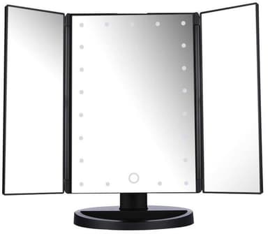 UNIQ LED Trifold Hollywood Makeup Spegel - Svart