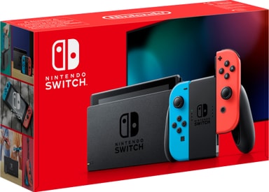 Nintendo Switch gaming konsol 2019 + Joy-Con (neonblå/röd)