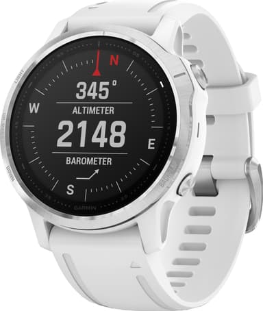 Garmin Fenix 6s GPS träningsklocka 42 mm (silver/vit)