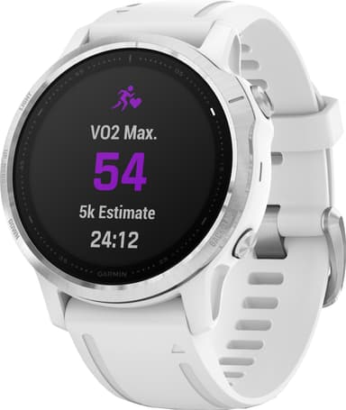 Garmin Fenix 6s GPS träningsklocka 42 mm (silver/vit)