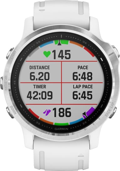 Garmin Fenix 6s GPS träningsklocka 42 mm (silver/vit)