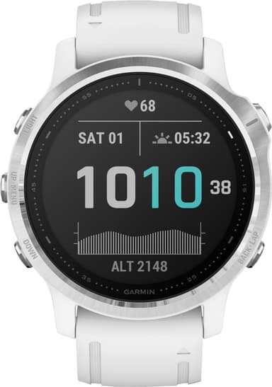 Garmin Fenix 6s GPS träningsklocka 42 mm (silver/vit)