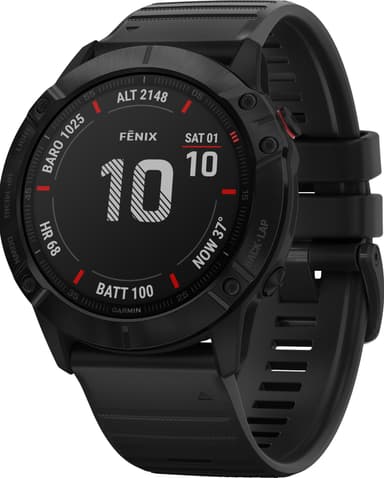 Garmin Fenix 6x Pro GPS träningsklocka 51 mm (svart)