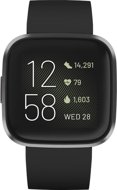 Fitbit Versa 2 smartwatch (svart/kol)