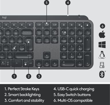 Logitech MX Keys trådlöst tangentbord