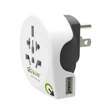 Q2Power Världen-till-USA USB reseadapter