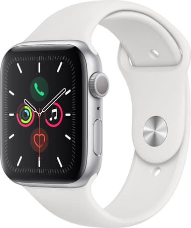 Apple Watch Series 5 44mm (silver alu/vit sportband)