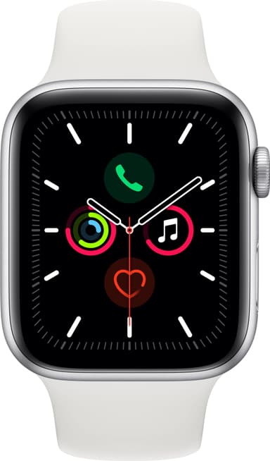Apple Watch Series 5 44mm (silver alu/vit sportband)