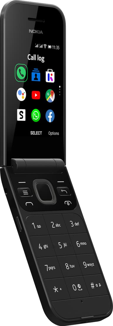 Nokia 2720 Flip mobiltelefon (svart)