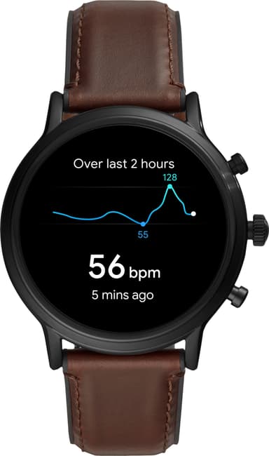 Fossil Carlyle HR Gen. 5 smartwatch 44 mm läder (brun/svart)