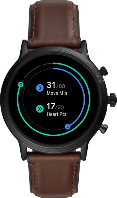 Fossil Carlyle HR Gen. 5 smartwatch 44 mm läder (brun/svart)
