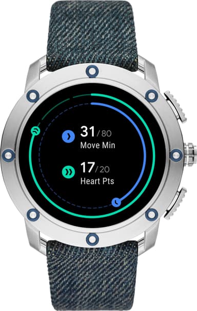 Diesel Axial smartwatch 48 mm (rostfri/blå)