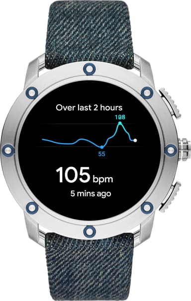 Diesel Axial smartwatch 48 mm (rostfri/blå)