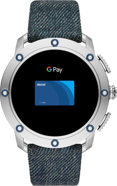 Diesel Axial smartwatch 48 mm (rostfri/blå)