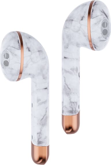 Happy Plugs Air 1 trådlösa in ear-hörlurar (vit marmor)