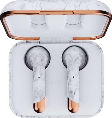 Happy Plugs Air 1 trådlösa in ear-hörlurar (vit marmor)