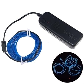 Batteridriven Neon LED slinga för Disco / Bilen / hemdekoration - 3meter ljusblå