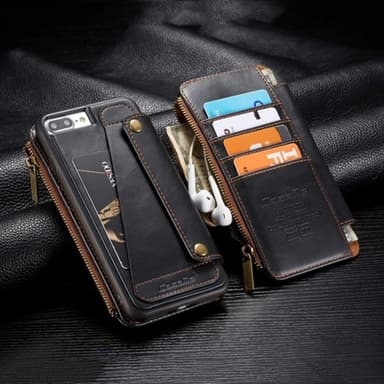 CaseMe-011 Plånboksfodral iPhone 8 Plus & 7 Plus Svart